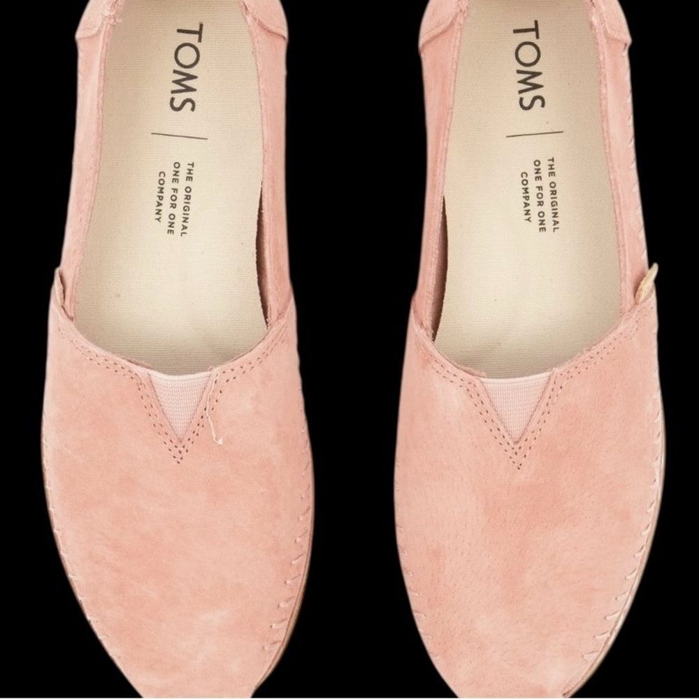 Women’s Toms suede comfort slip on loafers Blush shoes size 6 - Picture 3 of 9
